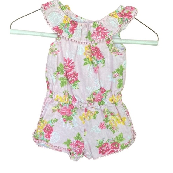 ✨HP✨ Little Me Baby Girls Floral Woven Romper Size 24 months HOST PICK - Picture 2 of 4